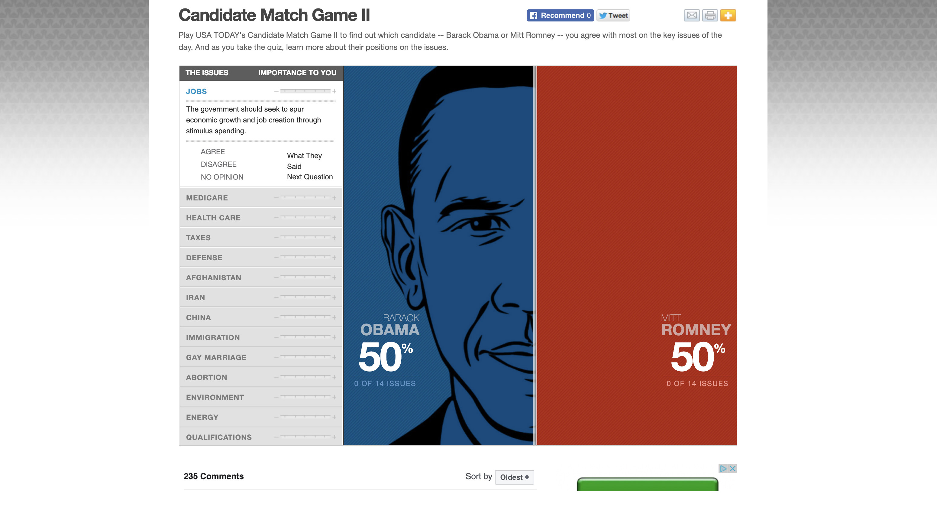 Find your candidate match for the 2012 presidential election 