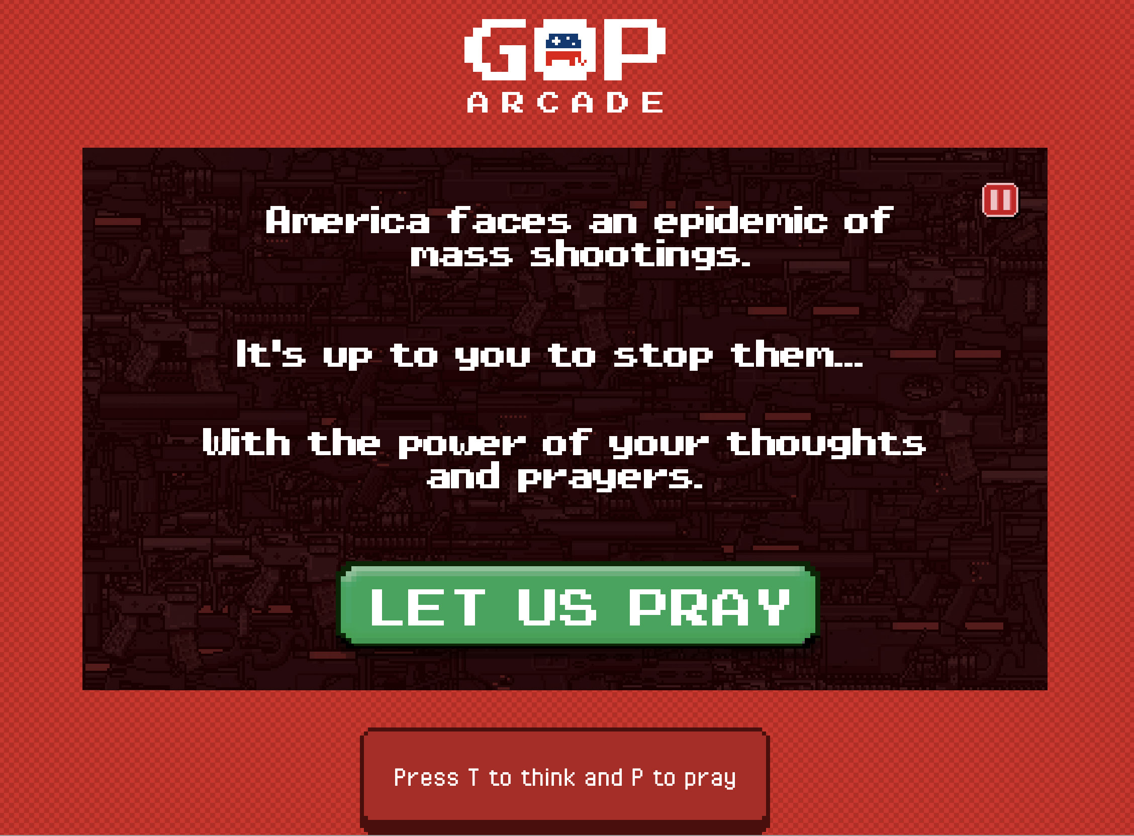 Stop mass shootings with thoughts & prayers 